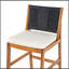 4 pièces Tabouret de bar extérieur noir en bois d'acacia massif et osier tissé Arly