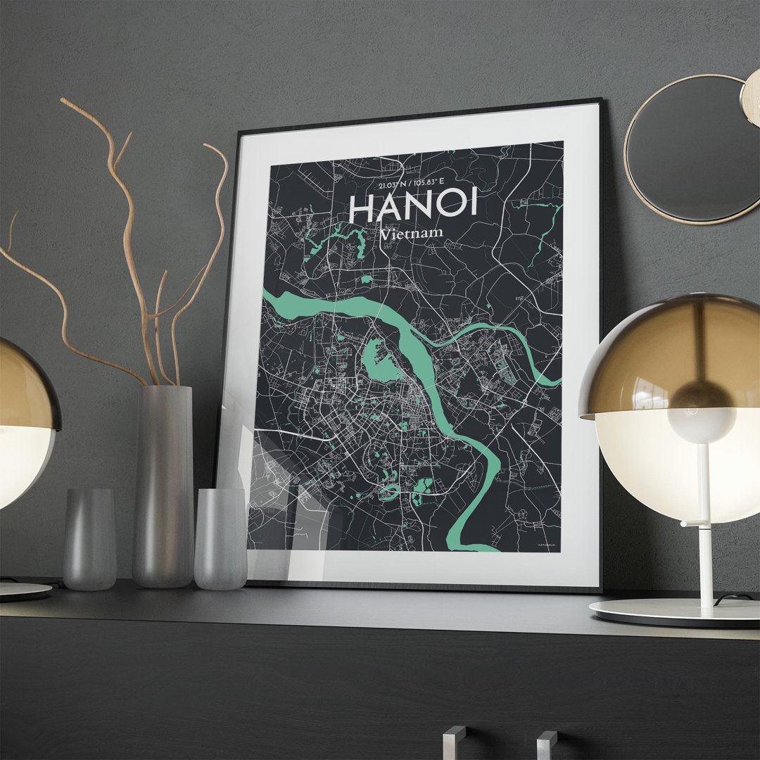 Hanoi City Map In Dream - No Frame Print