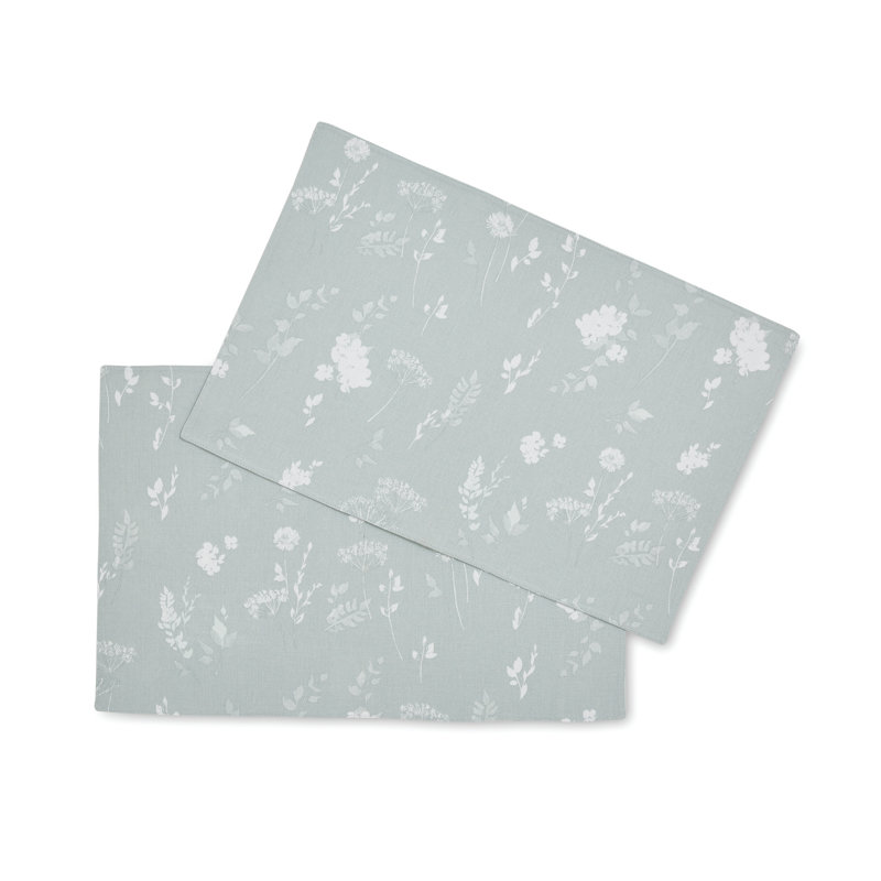 Meadowsweet Floral Placemat Pair, Ochre