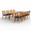 Ensemble repas pour 8 personnes en bois d'acacia avec table rectangulaire extensible-495189177