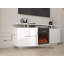 Meuble télé 160 cm ultrabrillant avec foyer, avec changement de couleur de chaleur et de flamme