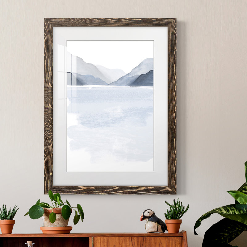 Glacial Lake I - peinture encadrée, H 43,5 po x l 31,5 po x P 1 po, Encadrement gris foncé