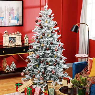 Arbre de Noël artificiel enneigé avec 994 pointes, support en métal pliable, assemblage facile, arbre de Noël articulé pour la maison, le bureau, les fêtes,