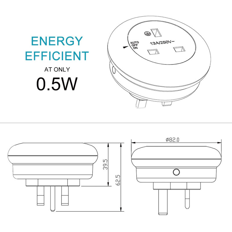LED UK Plug In Night Light