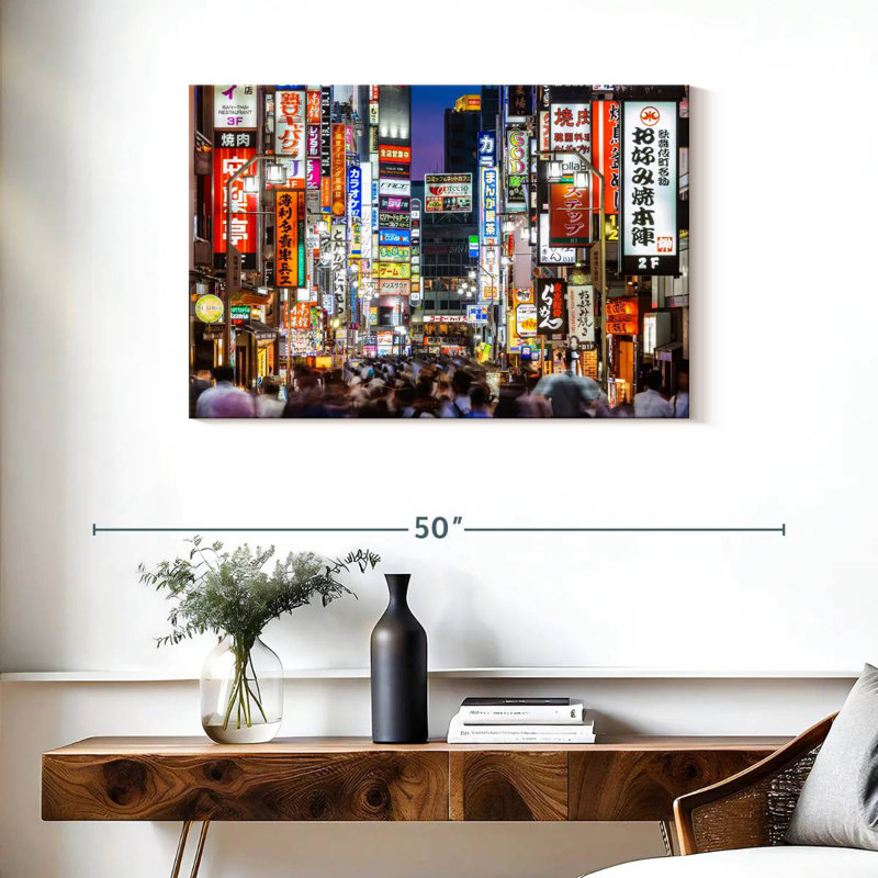 Crowded Shinjuku Tokyo, 24" H x 36" W