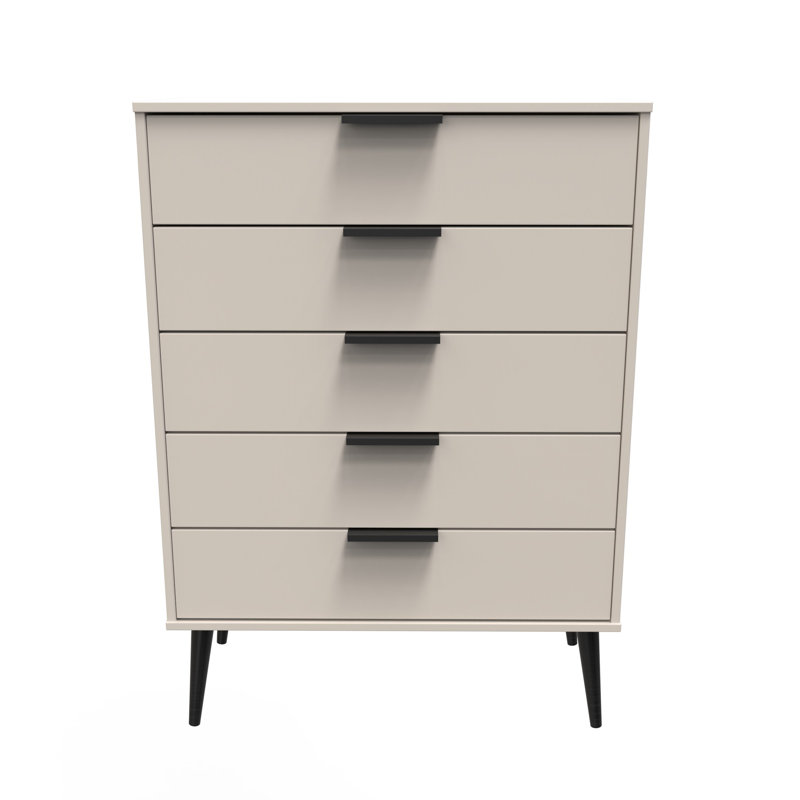 Turah 77 cm W Chest of 5 Drawers, Beige