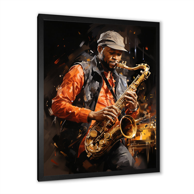 Yeraldin, musique, saxophone, mélodie, chaud, Cadre photo noir, H 20 po x l 12 po x P 1 po