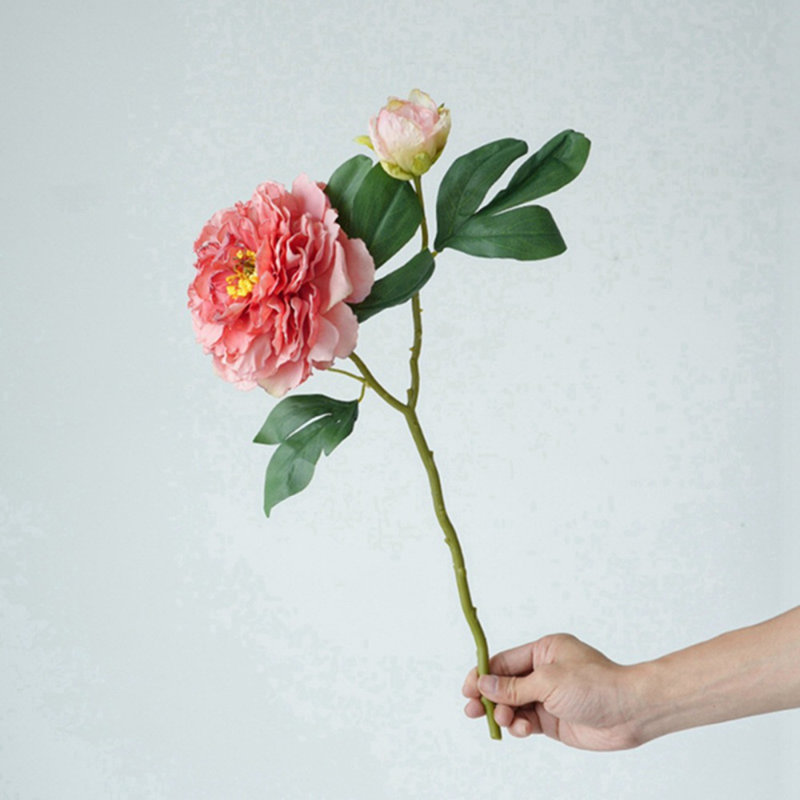 5 pièces de peinture à l'huile de pivoine au bord du four pour la décoration de fête de mariage, Rose foncé