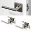 Poignée de porte d'intimité Quadra Design moderne dissimulé pour (lit et salle de bain) - Style minimaliste élégant en nickel brossé-114645788