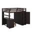 Lit mezzanine double avec tiroirs, bureau et garde-robe-553076156