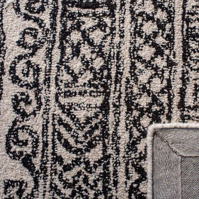 Tapis abstrait en laine et coton touffeté à la main Brillion, Rectangle 4 pi x 6 pi
