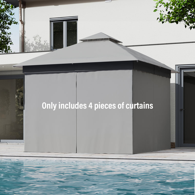 Privacy Curtain For Lausaint Home Gazebo, Grey, 79.2"H x 98.4"W