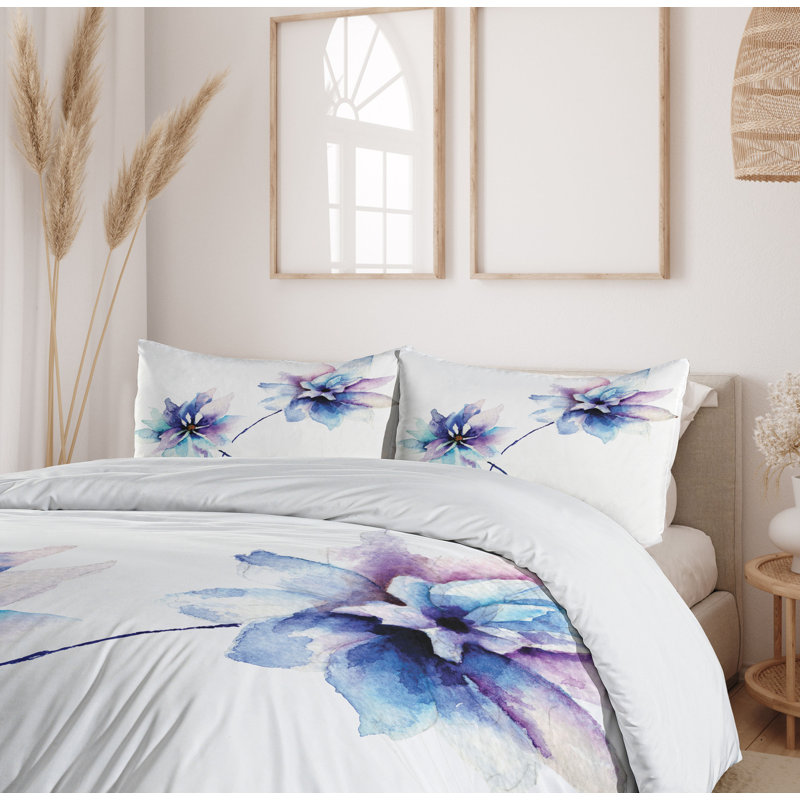Cottage Americana Floral Duvet Cover, King Duvet Cover + 2 King Shams