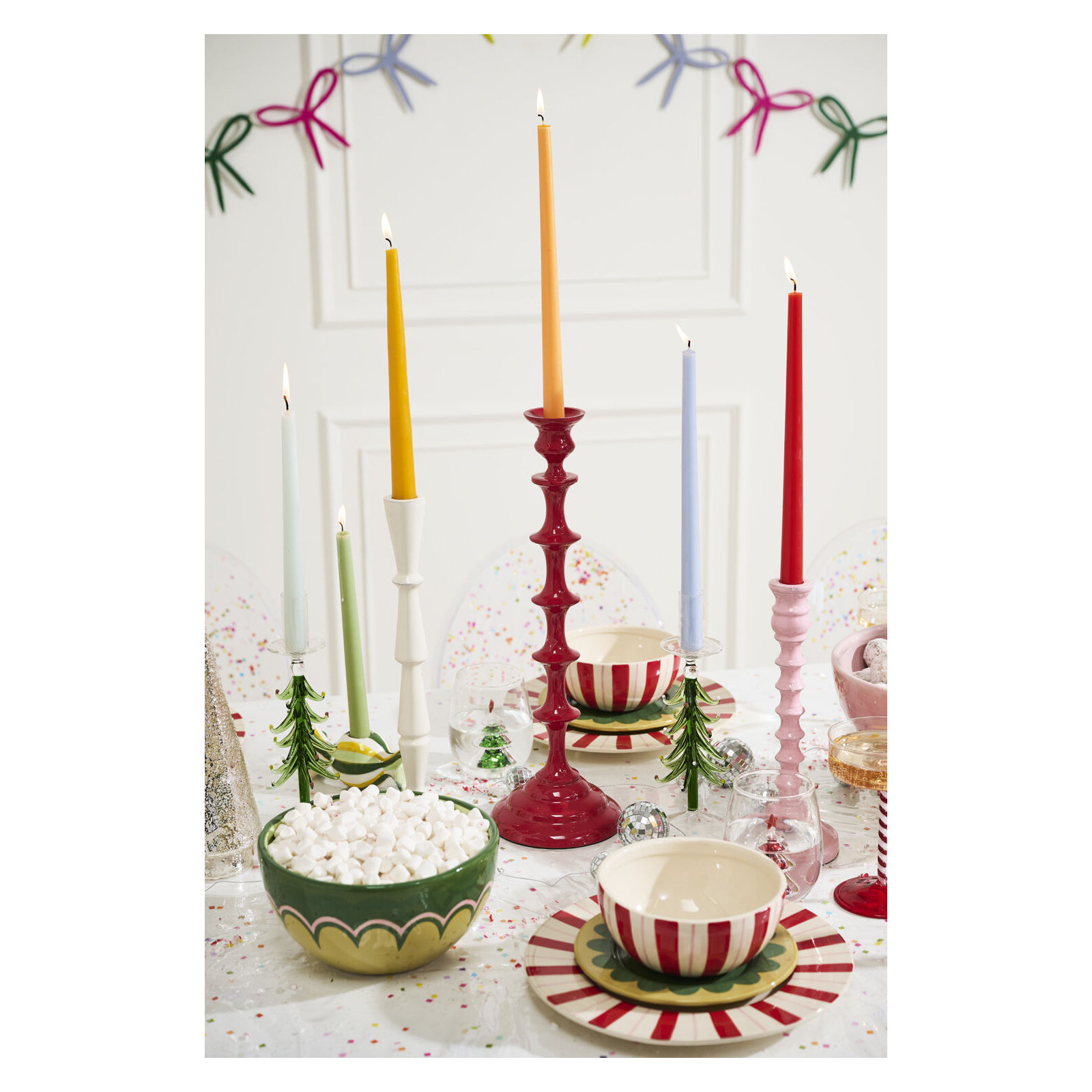 Candy Coated Candleholder 3.75"x 10"