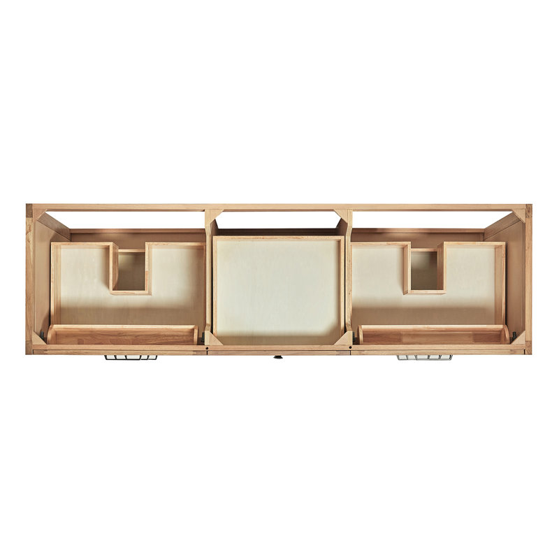 ARIEL Monroe 72 Double Sink Bathroom Vanity with Carrara Quartz Top, Oak, 72" - 73", Carrara White Quartz