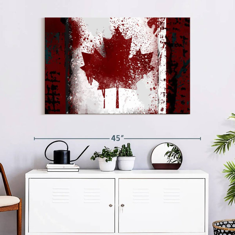 Drapeau du Canada rustique, H 26 po x l 39 po