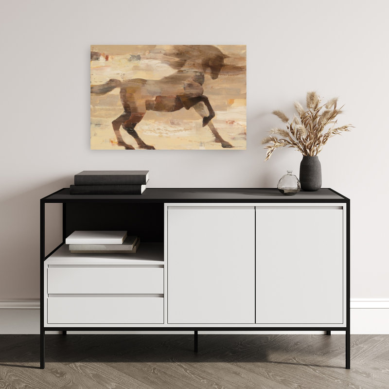 Impression sur toile, "Stepping High Traditional Horse Wildlife", 16" H x 24" W