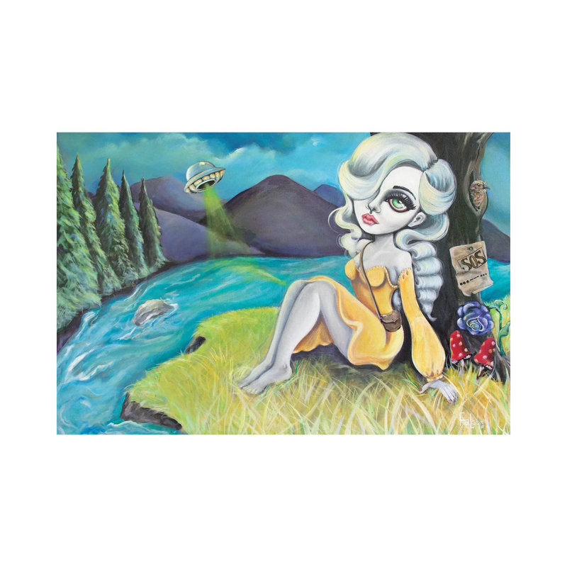 S.O.S. by Lizzy Falcon - Wrapped Canvas Painting, 101.6 cm H x 66.04 cm W x 1.91 cm D