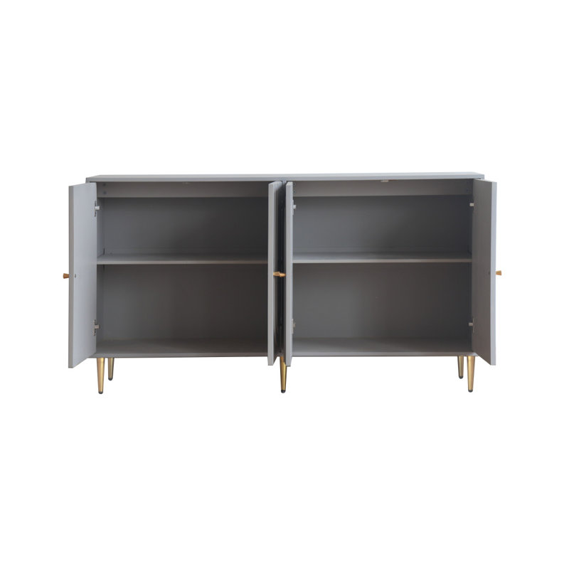Modern Server Cabinet With Gray Lacquer For Dining Room, Gray