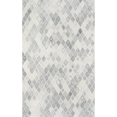 Tapis gris en laine touffeté à la main Harmond
