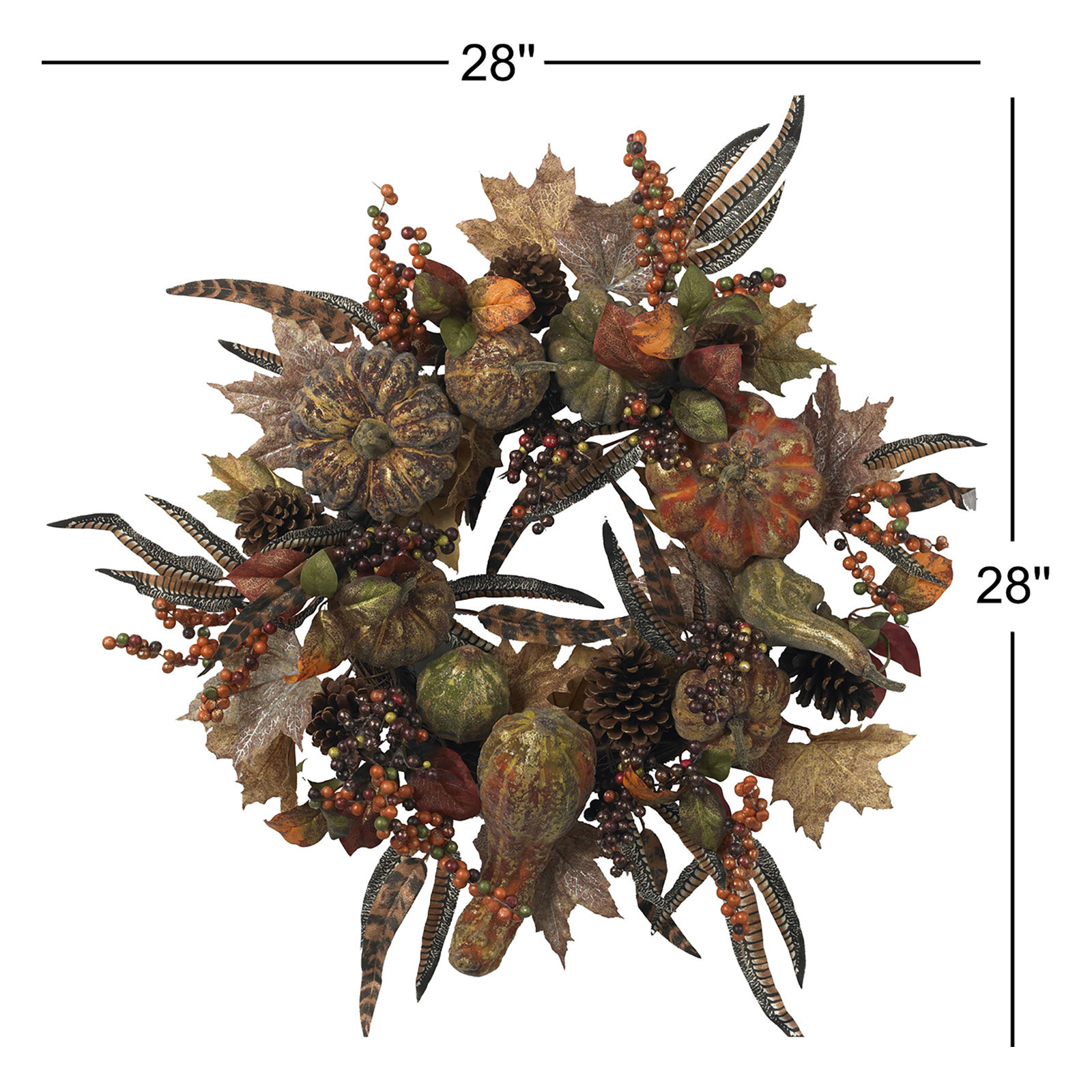 28" Pumpkin Thanksgiving Wreath