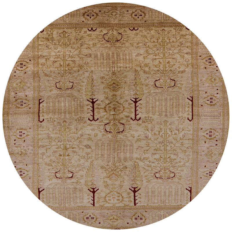Tapis oriental beige, Rond 7 pi