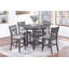 Ensemble de table haute de 5 pièces comprenant une table ronde et 4 chaises grises-1576687878