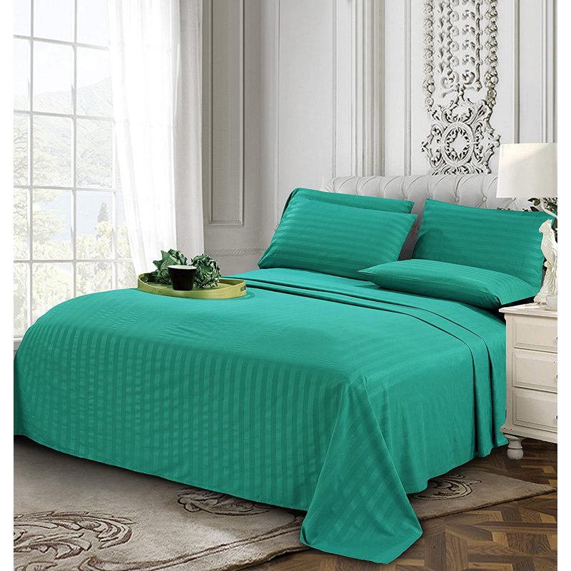 Microfiber Sheet Set, Full Sheet Set + Fitted Sheet + 4 Pillowcases, Turquoise