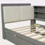 Lit plateforme en bois avec lit gigogne, tablettes et tête de lit-1895588798
