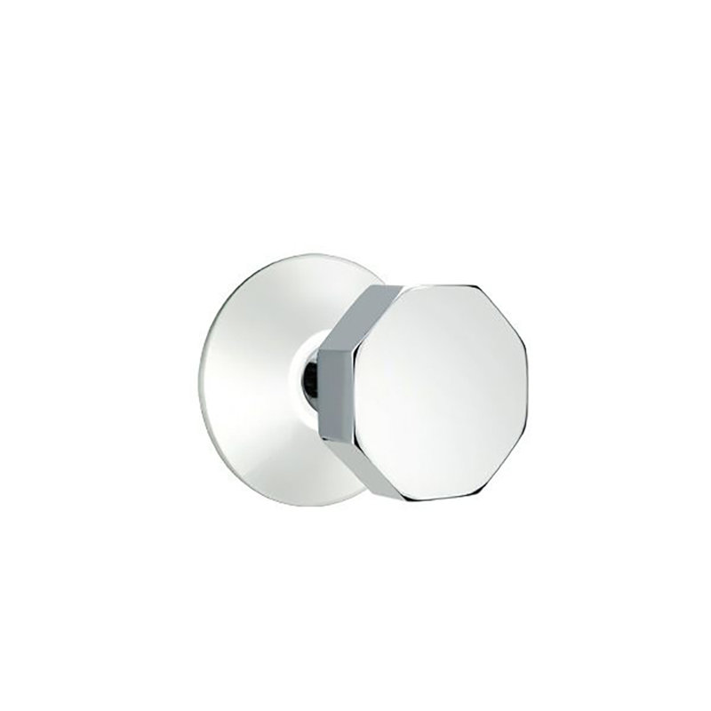 Ensemble de boutons d'intimité Emtek avec rosette moderne et bouton octogonal, Chrome poli
