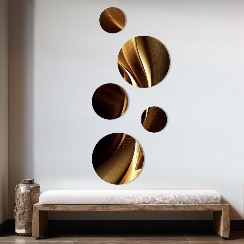 Gold Elegant Modern Sofa I - Modern Waves Metal Wall Décor
