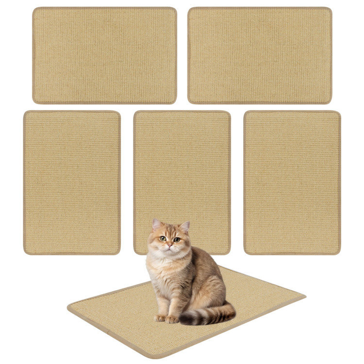 Ensemble de 6 tapis pour chat en sisal naturel avec envers antidérapant