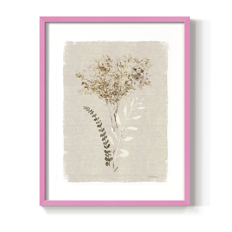 «Dried Foliage II», reproduction encadrée - bois massif, H 15 po x l 12 po, Rose