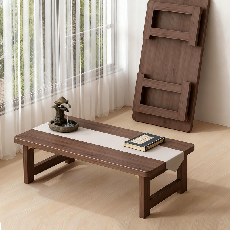 Japanese Folding Coffee Table, Bamboo Floor Table For Low Seating, Portable Foldable Design For Zen Living Room, Dining, And Tea Ceremony