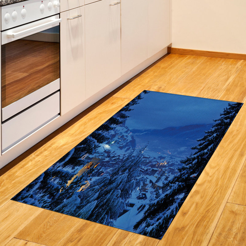 Tapis décoratif long en fibres de polyester haute densité Scenery, Rectangle 2 pi 7 po x 5 pi