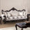 Canapé traditionnel l 95 po, cerisier foncé / beige