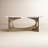 Giles 49" Round White Marble Top Gold Metal Base Coffee Table-1053946503