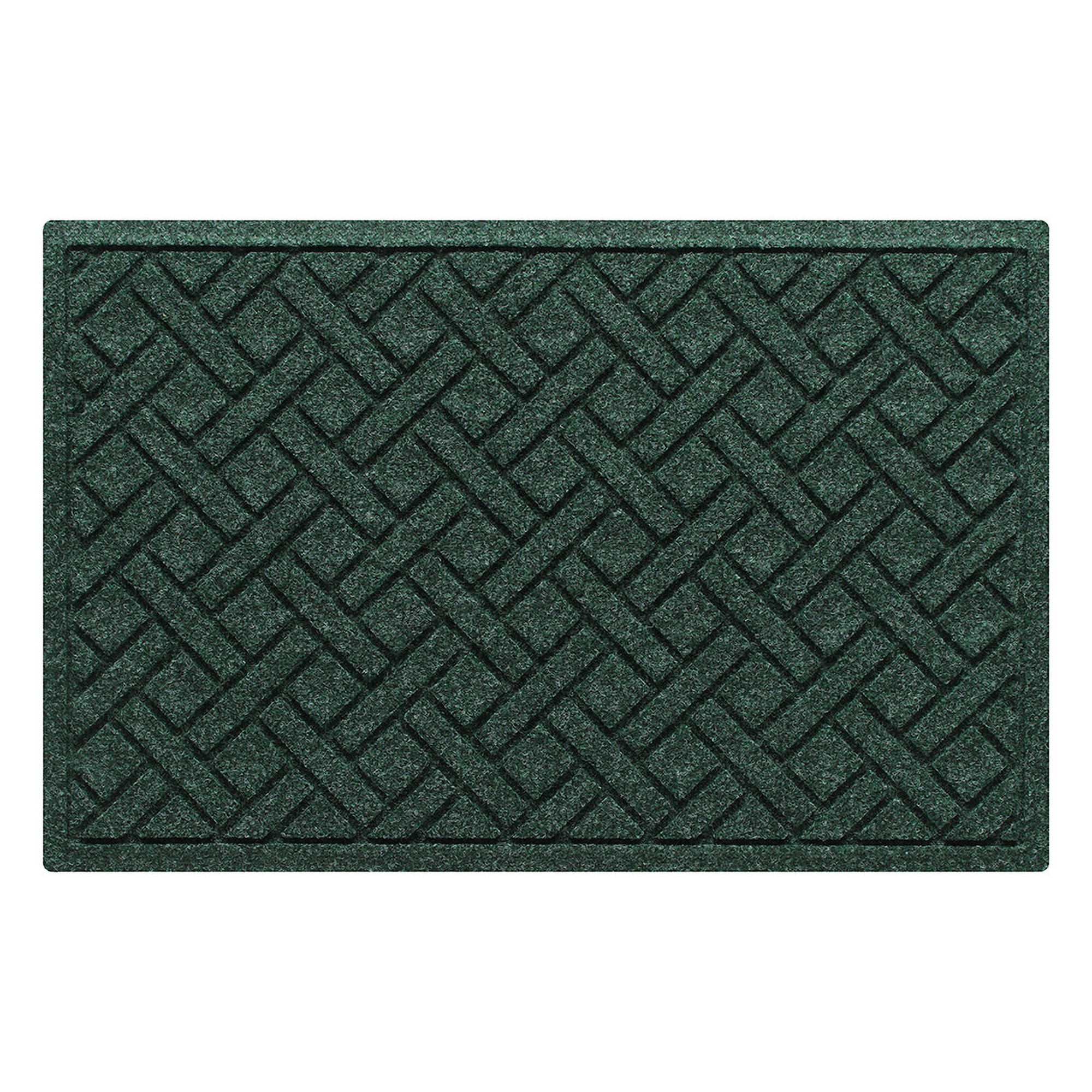Waterhog Lattice Indoor Outdoor Door Mat, Evergreen, 0.375" H x 36" W x 24" D