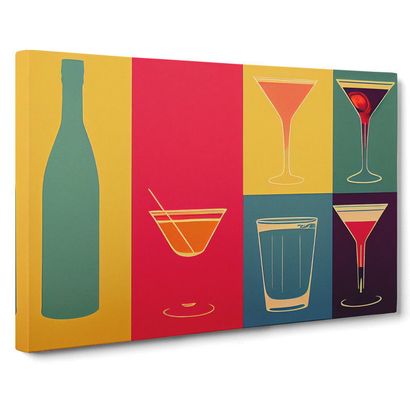 Retro Cocktail Art Vol.2 - Wrapped Canvas, 40cm H x 60cm W x 3cm D