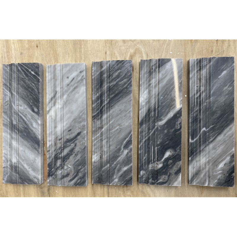 Bardiglio 4" x 12" Marble Grid Mosaic Wall & Floor Tile, Dark Gray