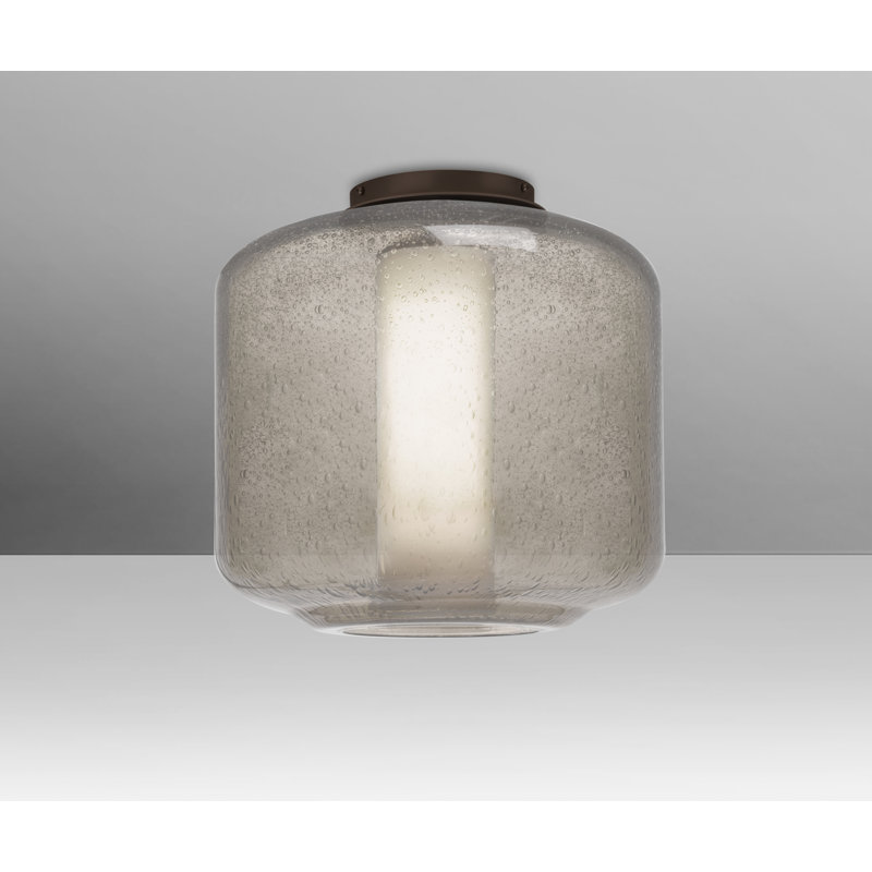 Spero Glass Semi Flush Mount, Bronze, Smoke