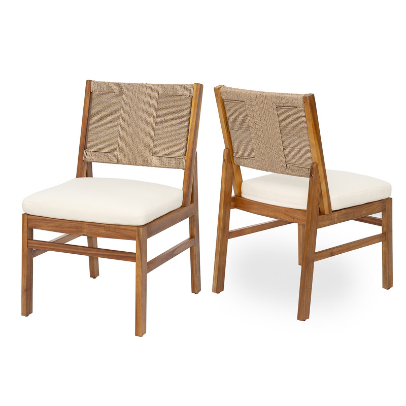 Ensemble de salle à manger d'extérieur moderne en bois d'acacia rustique 6 pièces Serra