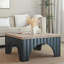 Table basse moderne Modern Farmhouse avec plateau en bois d'ingénierie noir élégant