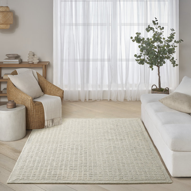 Tapis bleu clair contemporain 3 pi 9 po x 5 pi 9 po DKNY Pure Grids, Bleu clair, Rectangle 3 pi 9 po x 5 pi 9 po