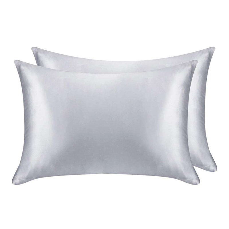 Satin - Set of 2, Gray, King Pillowcase