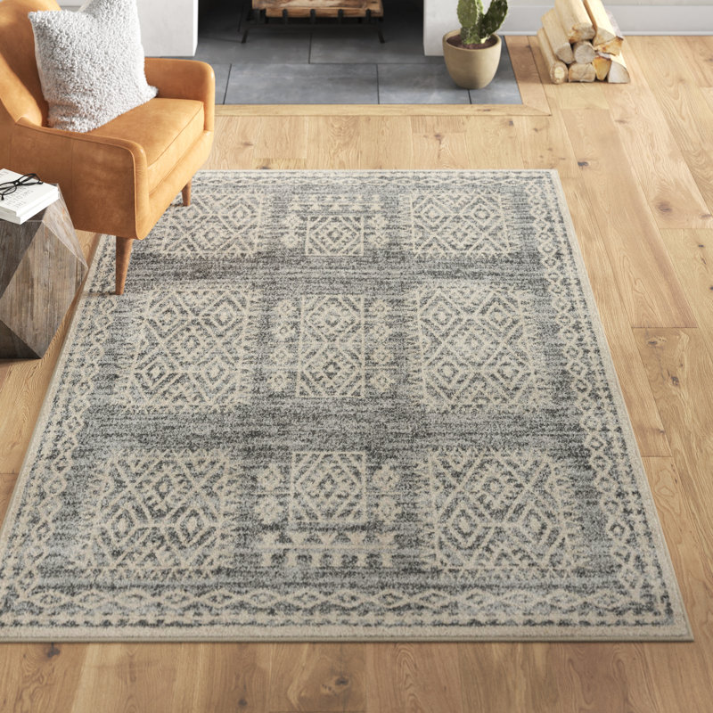 Tapis ivoire / gris Cullompt, Rectangle 7 pi 9 po x 9 pi 12 po