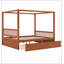 Lit à baldaquin en bois Queen Size avec tiroirs de rangement, durable et élégant pour les chambres modernes-254740276