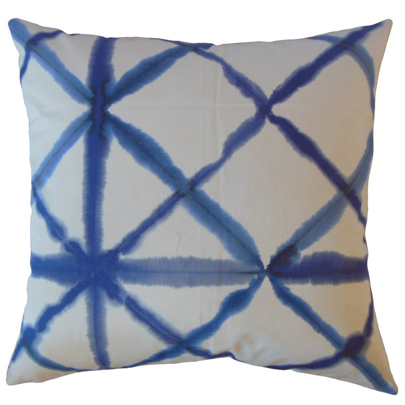 Oreiller en coton Gadar Ikat, 20 po x 20 po, Coussin décoratif