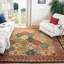 Tapis bourgogne à motif oriental en laine/coton touffeté à la main Costilla-29474109
