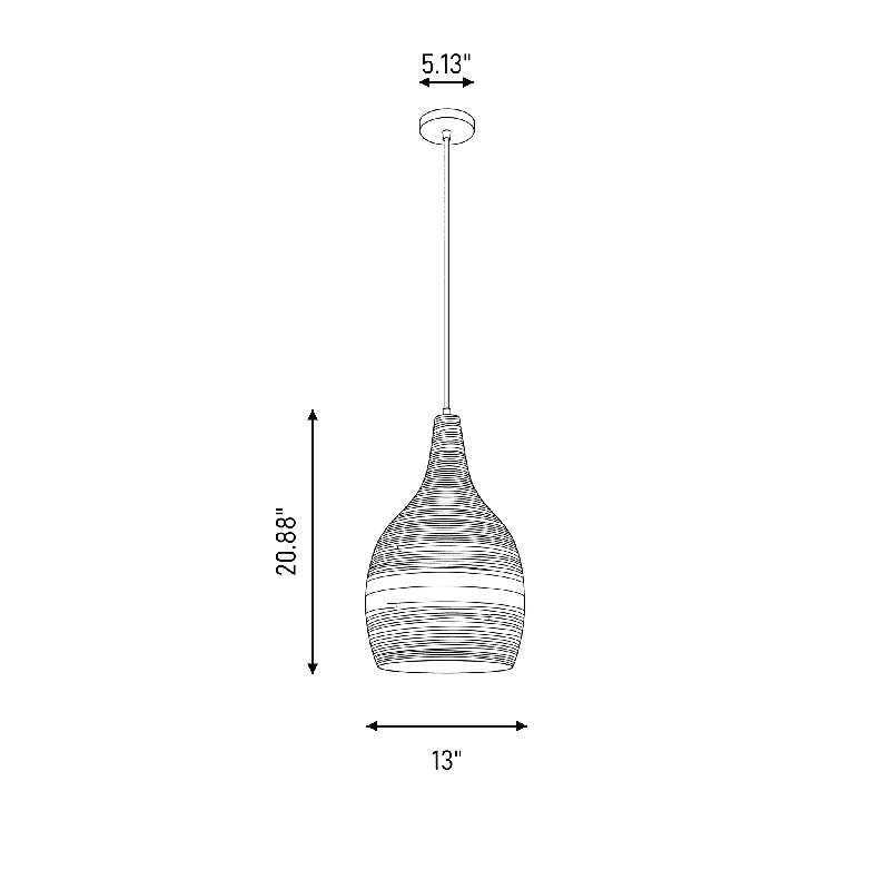 Balsam 1-Light Pendant in Brindled Bamboo